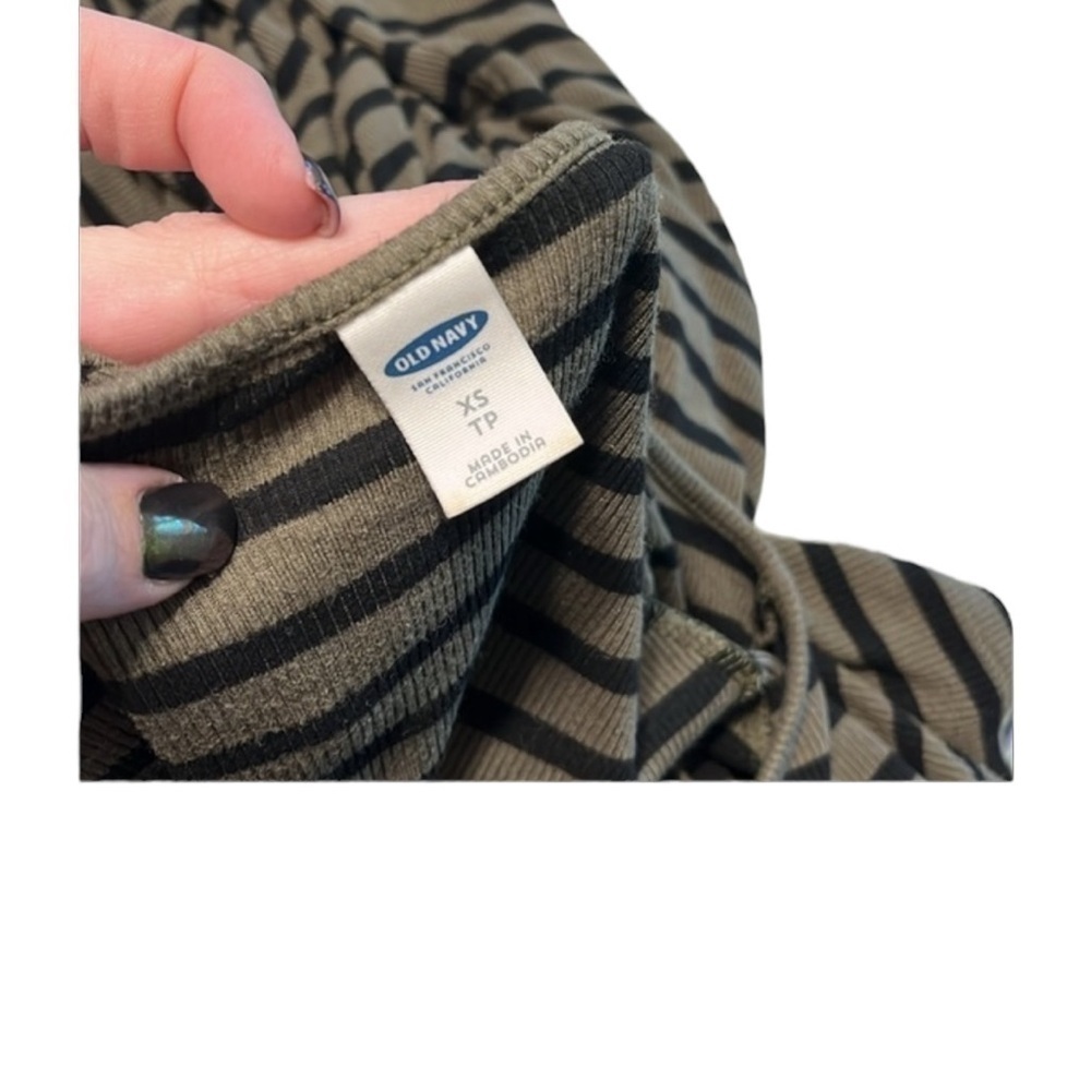 Olive & black striped ribbed Old Navy dress size XS - Picture 5 of 5